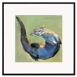 Plakat artystyczny premium w ramie Otter makes pirouette