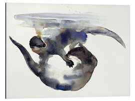 Magnettafel Spielende Otter im Wasser