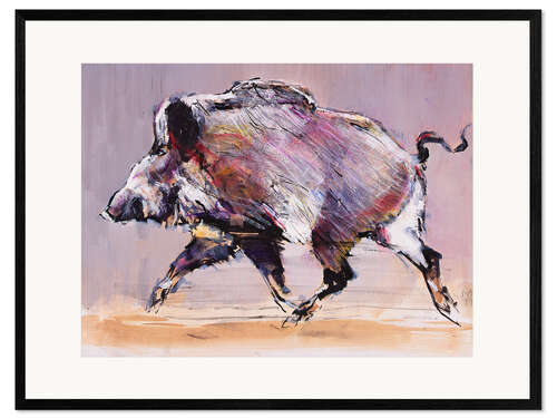 Framed art print Running boar