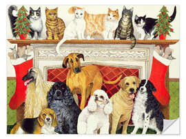 Sticker mural Chiens et chats