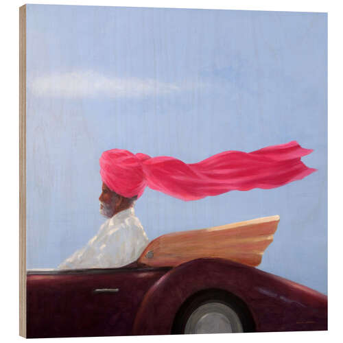 Holzbild Maharajah bei der Fahrt
