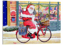 Cuadro de plexi-alu Father Christmas on a Bicycle