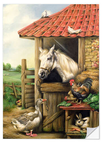 Selvklæbende plakat Farm venner
