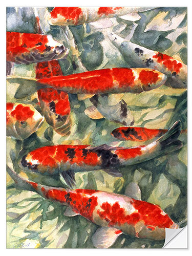 Selvklebende plakat Koi Carp