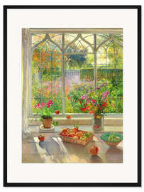 Gerahmter Kunstdruck Blick in den Garten