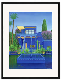 Gerahmter Kunstdruck Garten von Majorelle, Marrakesch - Larry Smart