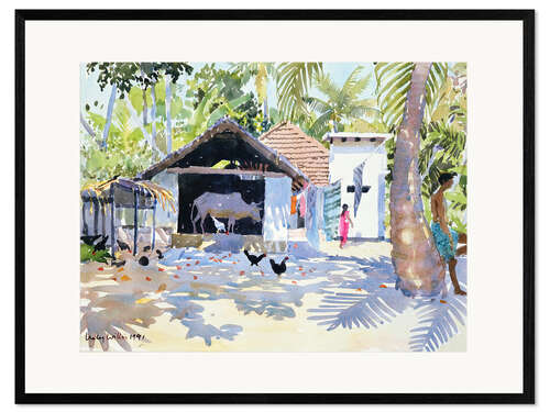 Ingelijste kunstdruk The Backwaters, Kerala