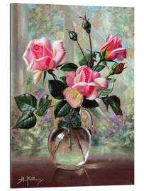 Galleriprint Madame Butterfly Roses in a Glass Vase