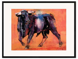 Ingelijste kunstdruk Black bull