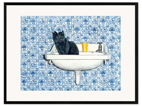 Kehystetty taidepainatus My Bathroom Cat