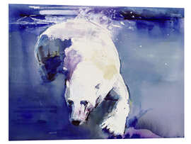 Quadro em PVC Polar bear underwater