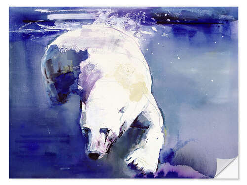 Selvklebende plakat Polar bear underwater