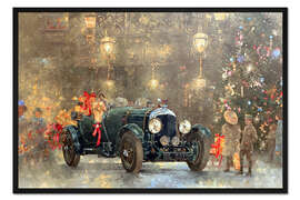 Gerahmter Kunstdruck Weihnachts Bentley