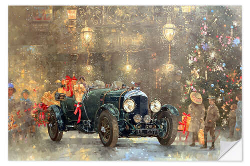 Wandsticker Weihnachts Bentley