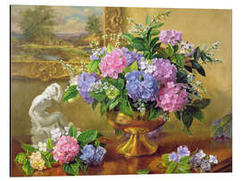 Aluminium print Still Life with hydrangeas and lilacs