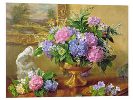 Foam board print Still Life with hydrangeas and lilacs