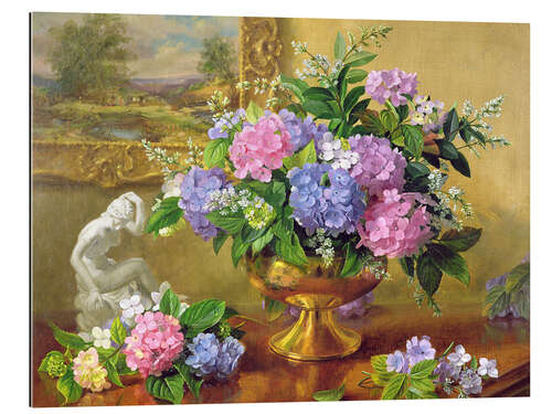 Tableau en plexi-alu Still Life with hydrangeas and lilacs