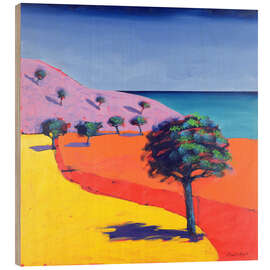 Tableau en bois Route rouge