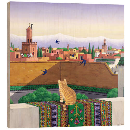 Quadro de madeira Rooftops in Marrakech