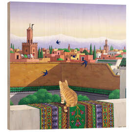 Quadro de madeira Rooftops in Marrakech - Larry Smart