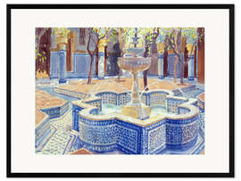 Impression artistique encadrée La fontaine bleue
