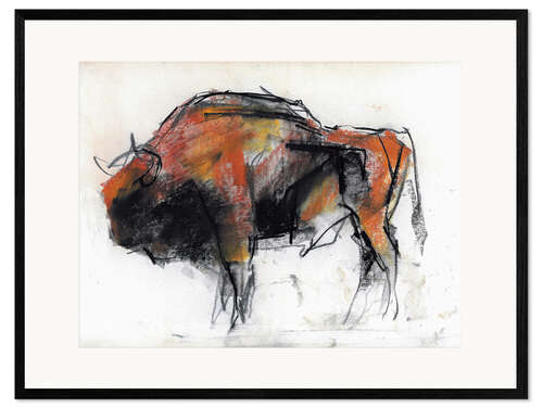 Impression artistique encadrée Esquisse d'un bison