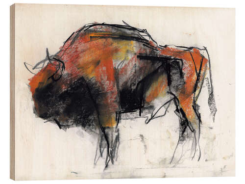 Trätavla Sketch of a bull