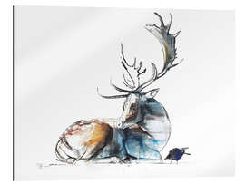 Quadro em plexi-alumínio Elk with bird