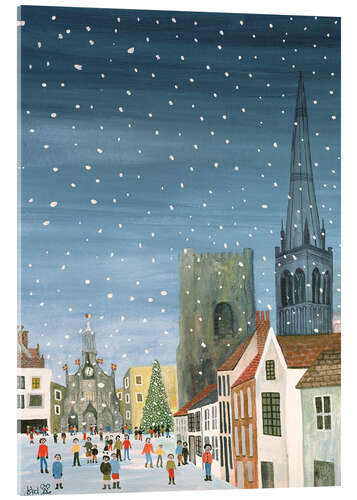 Tableau en verre acrylique Chichester Cathedral, A Snow Scene