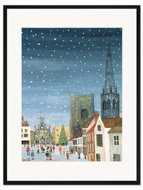 Gerahmter Kunstdruck Chichester-Kathedrale, eine Schneeszene