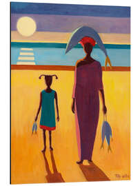 Magnettafel Frau mit Fisch