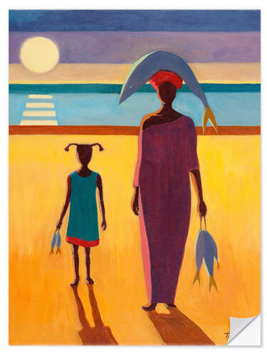 Sisustustarra Woman with Fish