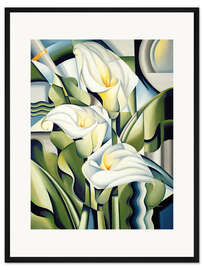 Gerahmter Kunstdruck Kubistische Lilien