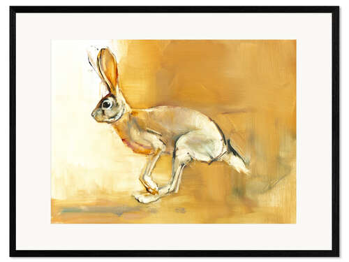 Ingelijste kunstdruk Jumping Rabbit