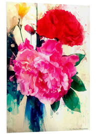 Foam board print Peony and poppy, 2014