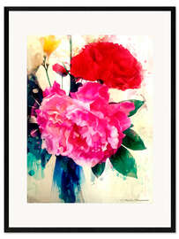 Plakat artystyczny premium w ramie Peony and poppy, 2014