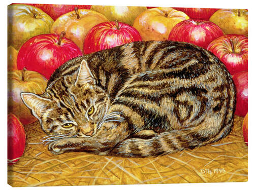 Lærredsbillede Cat and Apples