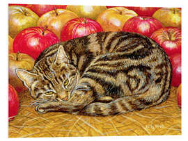 Hartschaumbild Katze und Äpfel