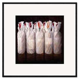 Impresión de arte enmarcada Wrapped Wine Bottles