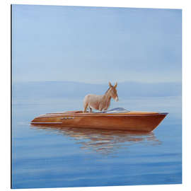 Quadro em alumínio Donkey in a boat