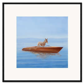 Kunsttryk i ramme Donkey in a boat