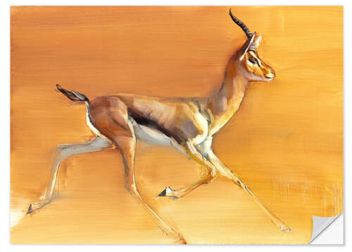 Selvklebende plakat Trotting Gazelle