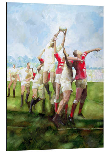 Alumiinitaulu Rugby Match: Llanelli v Swansea, Line Out, 1992