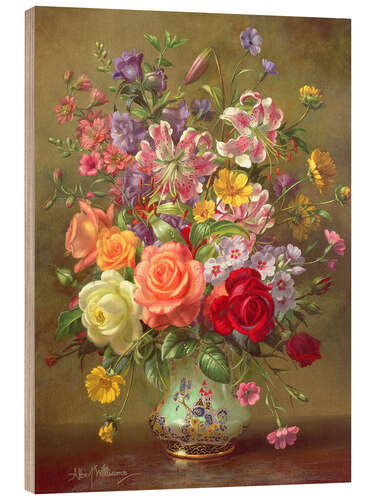 Wood print A Summer Floral Arrangement