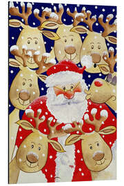 Tableau en aluminium Santa and his deers