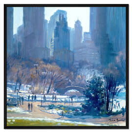 Gerahmter Kunstdruck Winter in Central Park, New York, 1997