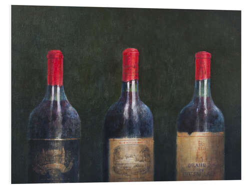 Foam board print Three big wine bottles, 2014