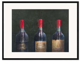 Framed art print Three big wine bottles, 2014