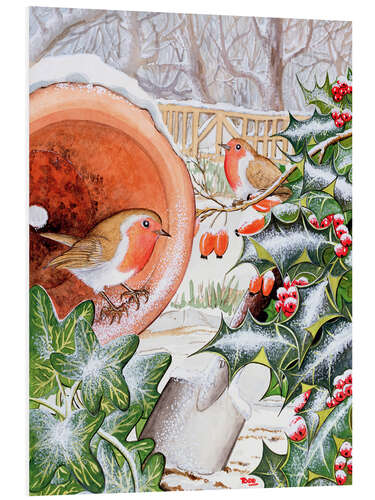 Foam board print Christmas Robins