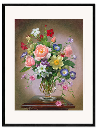 Impresión de arte enmarcada Roses, Peonies and Freesias
